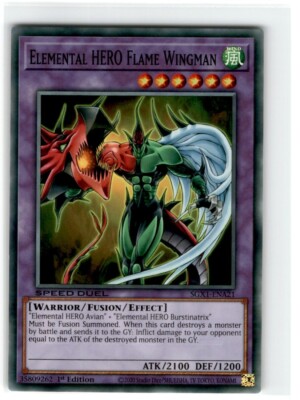 2020 Yu-Gi-Oh! Speed Duel Elemental Hero Flame Wingman Common SGX1-ENA21-image