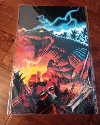 godzilla vs mighty morphin power rangers ll #1 Poncho 11 X 17 Art Print -image