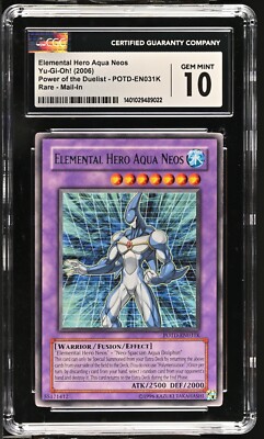 CGC 10 Yu-Gi-Oh! Elemental Hero Aqua Neos POTD-EN031K Redemption Mail-In-image