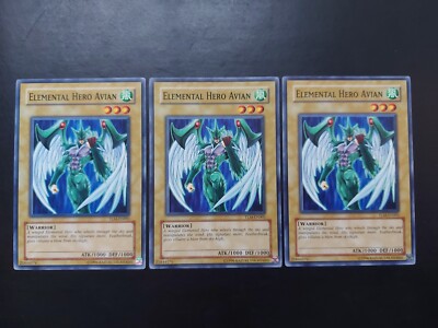 Yugioh - Elemental Hero Avian TLM-EN001 Common Playset x3-image