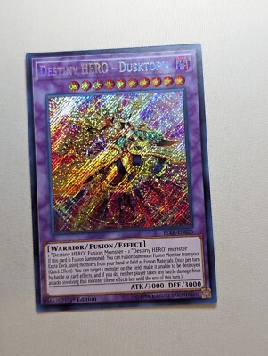 Yu-Gi-Oh TCG- Destiny HERO - Dusktopia 1st Edition Secret Rare BLLR-EN025 - LP-image