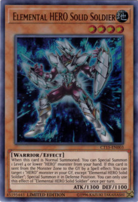 *** ELEMENTAL HERO SOLID SOLDIER *** ULTRA RARE MINT/NM CT15-EN003 YUGIOH!-image