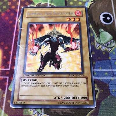 Damaged, English Yu Gi Oh Elemental Hero Burstinatrix - MDP2-EN003 - Rare - Limi-image
