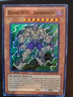 YuGiOh Destiny Hero Dreadmaster Super Rare LCGX-EN125 1st Edition NM-image