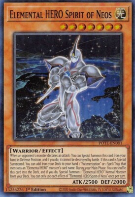 Yugioh Elemental Hero Spirit Of Neos Super Rare POTE-ENG001-image