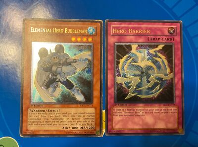 Yugioh - Elemental Hero Bubbleman CRV-EN014 + Hero Barrier EEN-EN049 1st ULT SET-image