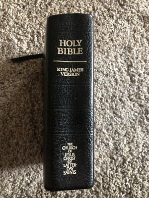 HOLY BIBLE - King James The Church of Jesus Christ LDS 5x7x2.75” Leather  1983-image