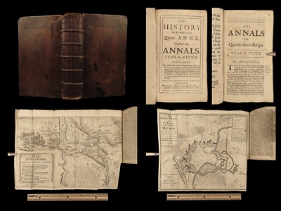 1707 Queen Anne 1ed Memoirs of England MAPS Abel Boyer Parliament Politics Wars-image