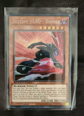 Destiny HERO - Dasher ERROR HOLO BLEED YU-GI-OH! TCG Card SGX1-ENB05 Secret Rare-image