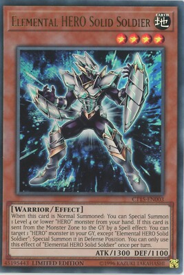 Yugioh Elemental Hero Solid Soldier CT15-EN003 Ultra Rare LP-image