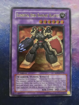 Yugioh Elemental HERO Rampart Blaster EEN-EN033 Ultimate Rare Holo 1st Edition-image