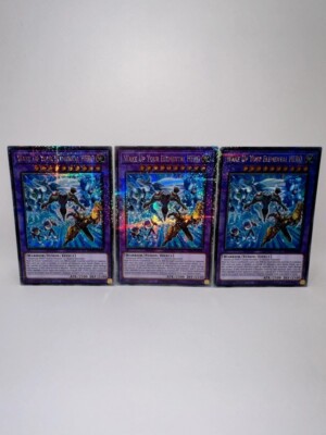 Yu-Gi-Oh 3x Wake Up Your Elemental HERO MP24-EN018 Quarter Century Rare 1st Ed.-image