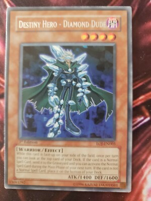Yugioh! Destiny Hero - Diamond Dude EOJ-EN003 Rare 1st Edition NM-MT NP -image