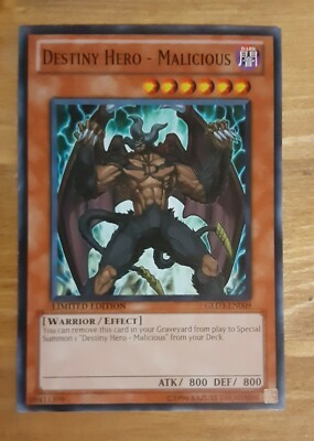 DESTINY HERO - MALICIOUS - Common - GLD3-EN009 - Limited - NM - Yu-Gi-Oh-image