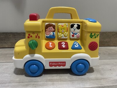 Vintage 1995 Fisher-Price Little People School Sound Activity Bus #1116 (B4)-image