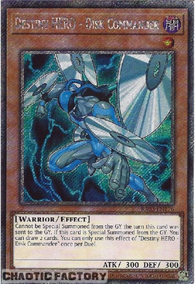 YUGIOH RA03-EN176 Destiny HERO - Disk Commander Platinum Secret Rare 1st Edition-image