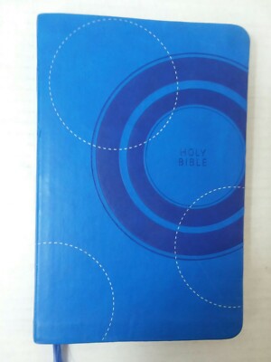 Thomas Nelson Holy Bible KJV Red Letter Silver Edge Blue Leather Classic Gift-image