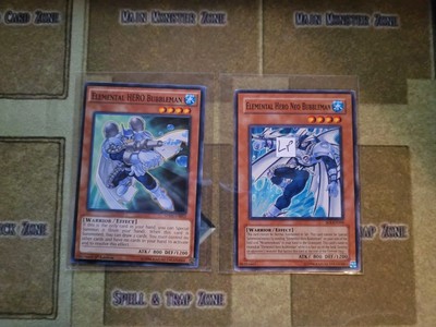 YUGIOH ELEMENTAL HERO BUBBLEMAN SDHS 1ST + ELEMENTAL HERO NEOS BUBBLEMAN COM -image
