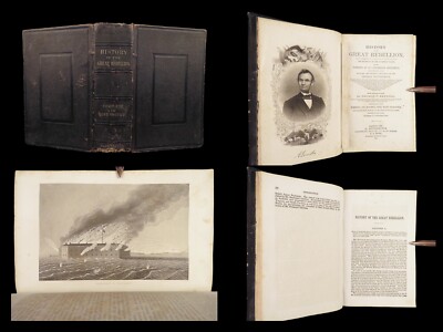 1865 History of Great Rebellion by Thomas Kettell | CIVIL WAR Portraits & Maps-image