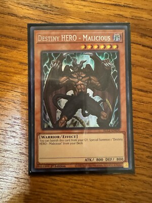 Yugioh - Destiny Hero - Malicious (BLC1-EN030) Ultra Rare Silver 1st Ed Card-image