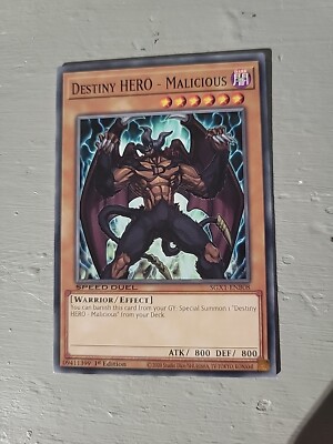 Yu-gi-oh! TCG 1x Destiny Hero - Malicious SGX1-ENB08 x1 Common NM YuGiOh!-image