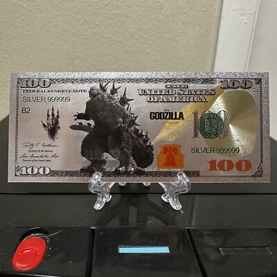 Silver Foil Plated Godzilla Banknote Collectible-image
