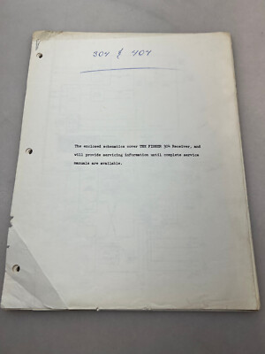 Fisher 304 404 Original Schematic Diagrams from Fisher Free Shipping-image