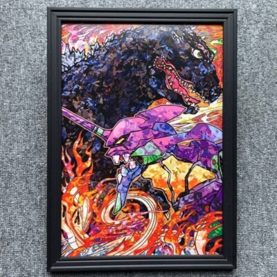 Evangelion Godzilla Vs Evangelion Art Poster A4 Size Freme Design Art-image
