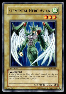 1996 Yu-Gi-Oh! 1st edition Elemental Hero Avian #TLM-EN001 Uncirculated NMT.-image