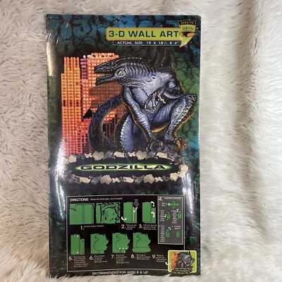 VTG Genuine Godzilla Movie 3-D Wall Art Fold Out 19