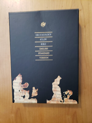 ARCHAEOLOGY STUDY BIBLE ESV leather bound ppbk in a box GOOD-image