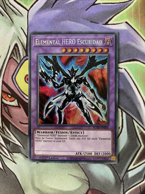 BLAR-EN056 Elemental Hero Escuridao Secret Rare 1st Edition NM Yugioh Card-image