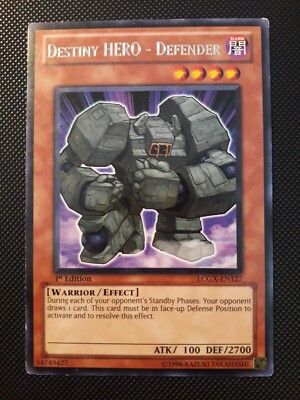 Yu-Gi-Oh! Destiny HERO-Defender, LCGX-EN127, Rare, 1. Ed., English, GD/VLP-image