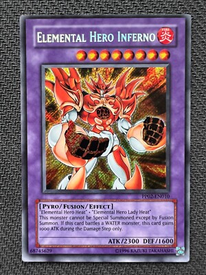 Yugioh Elemental Hero Inferno Unlimited Edition Secret Rare PP02-EN010 LP/NM-image