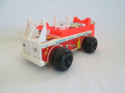 Fisher Price Little People FIRE TRUCK- #720 Incomplete- Vintage! Sound Works!-image