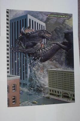 Godzilla Poster # 7 Destroying City Frank Ordaz Art-image