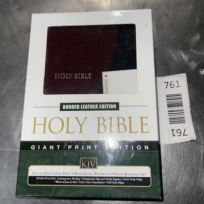 KJV Giant Print, Color Maps, References, Concordance, Bonded Leather.-image