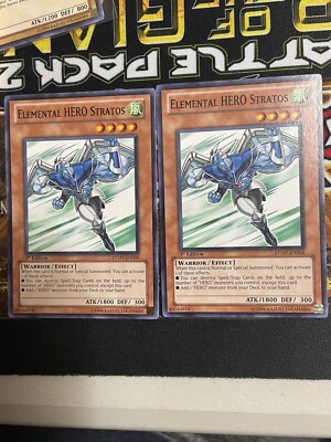 2x *** ELEMENTAL HERO STRATOS *** 1ST EDITION RYMP-EN008 YUGIOH! MINT/NM-image