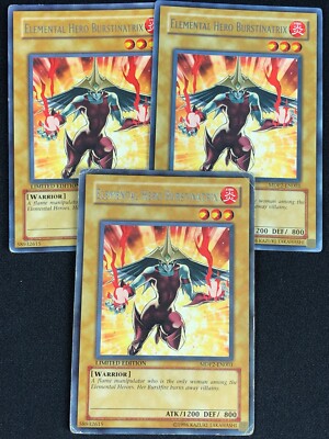 YUGIOH ELEMENTAL HERO BURSTINATRIX MDP2-EN003 RARE X3 (HP)-image