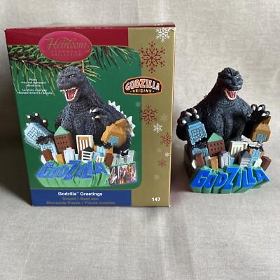 Godzilla Greetings Carlton Heirloom Christmas Ornament Animated Sound 2006 #147-image