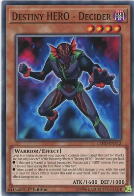 Yugioh Destiny HERO - Decider LEHD-ENA12 Common NM x3 Play Set-image