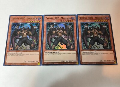 yugioh destiny hero - malicious super rare 3x ra03-en001 ra03-image