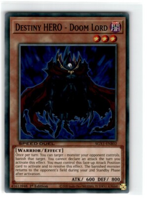 2020 Yu-Gi-Oh! Speed Duel Destiny Hero-Doom Lord Common SGX1-ENB02 Moderately-image