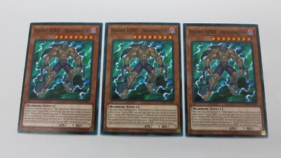 3x DESTINY HERO DREADMASTER  LEHD-ENA03  1ST EDITION  COMMON YUGIOH NM UNPLAYED-image