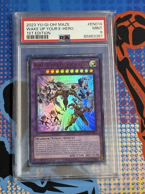 2023 Yu-Gi-Oh! Wake Up Your Elemental HERO MAZE-EN014 Ultra Rare 1st Ed PSA 9-image