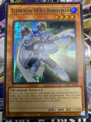 Yugioh Asian English Elemental Hero Bubbleman 24AT-AE500 Blue Secret Rare-image