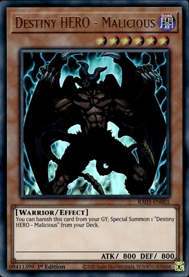 Destiny HERO - Malicious - Ultra Rare 1st Edition RA03-EN001 - NM - YuGiOh-image
