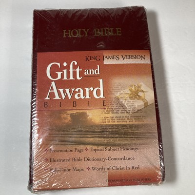 Holy Bible King James Version Gift And Award Words Of Christ In Red Maps-image