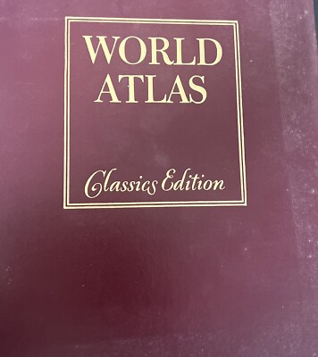 Vintage World Atlas Hammond Leather Bound Classics Edition Book-image