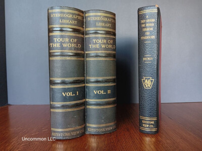 Keystone View Tour Of The World Vol 1 & 2 with Book and Maps First Edition 1926-image